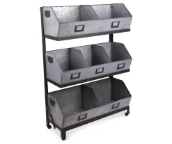 Galvanized Metal 3-Tier Storage Shelf -Home Style Shop 810450734 2