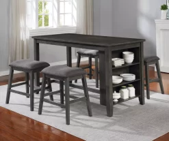 Raleigh Gray Storage Pub Dining Table 7 Raleigh Gray Storage Pub Dining Table -Home Style Shop 810451168 810451169 2