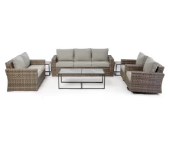 Broyhill Eagle Brooke All-Weather Wicker Cushioned Patio Sofa -Home Style Shop 810452033 810452032 810496528 810452031 810451920 1
