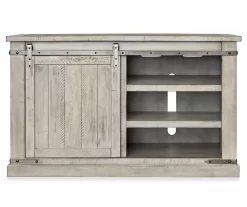 Carynhurst Whitewash Sliding Barn Door TV Stand