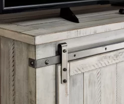 Carynhurst Whitewash Sliding Barn Door TV Stand -Home Style Shop 810458282 3