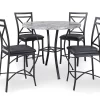 Faux Marble 5-Piece Pub Dining Set