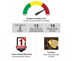 63" Rollins Espresso Electric Fireplace Console -Home Style Shop 810464962 6