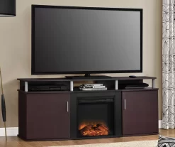 63" Bridgeport Cherry Electric Fireplace Console 5 63" Bridgeport Cherry Electric Fireplace Console -Home Style Shop 810464968 1