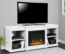 65" Wilton White Electric Fireplace Console -Home Style Shop 810464999 1