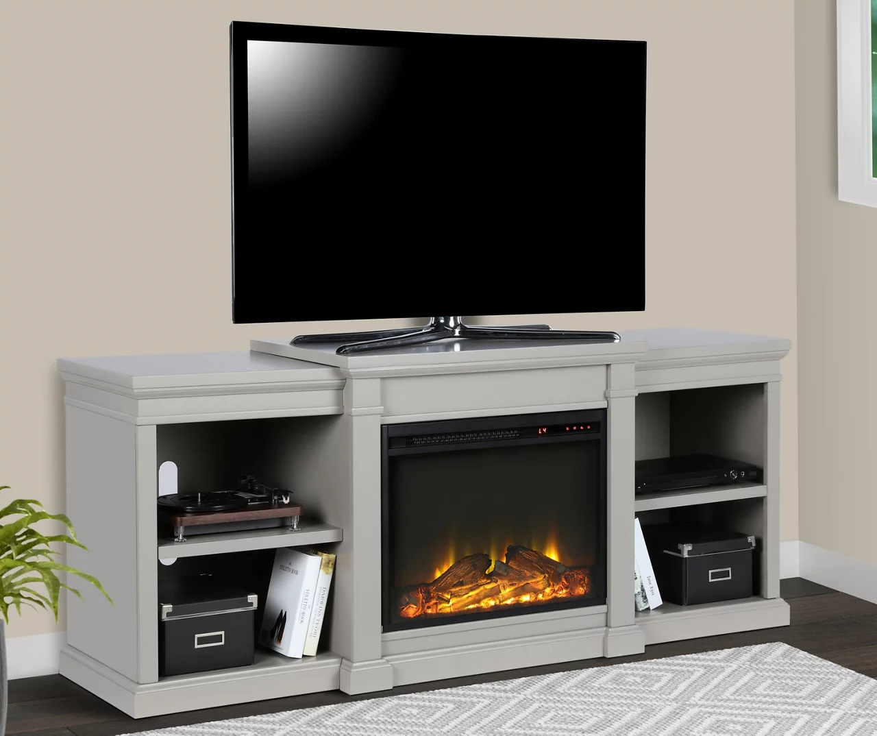 65" Wilton Gray Electric Fireplace Console 2 65" Wilton Gray Electric Fireplace Console - Image 2