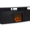 63" Bridgeport Black Electric Fireplace Console