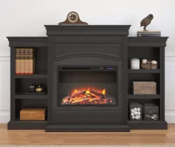 69" Shoreleaf Black Mantel Electric Fireplace -Home Style Shop 810465004 1
