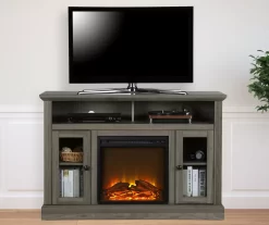 47" Grandcastle Rustic Gray Electric Fireplace Console -Home Style Shop 810465006 1