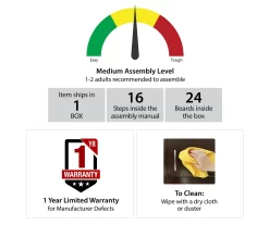 59" Century Lane Rustic Brown Electric Fireplace Console -Home Style Shop 810465020 6