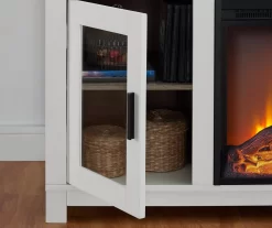 54" Bridgeport White Glass Door Electric Fireplace Console -Home Style Shop 810465026 5