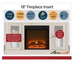 59" Roxbury Black Electric Fireplace Console -Home Style Shop 810465038 4