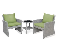 Mirabelle 3-Piece Cushioned Patio All-Weather Wicker Chat Set -Home Style Shop 810478137 3
