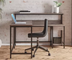 Arlenbry Gray L-Shaped Corner Desk 13 Arlenbry Gray L-Shaped Corner Desk -Home Style Shop 810485152 61