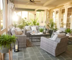 Broyhill Eagle Brooke All-Weather Wicker Cushioned Patio Sofa -Home Style Shop 810498107 810498108 810498109