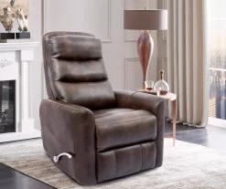 Real Living Bolero Faux Leather Swivel Glider Recliner -Home Style Shop 810499151 1