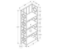 Black Square 4-Shelf Bookcase 7 Black Square 4-Shelf Bookcase -Home Style Shop 810502794 3