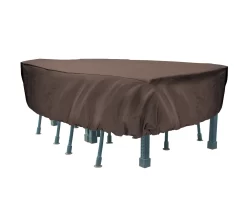 124" Mocha Heavy Duty Rectangle Patio Set Cover
