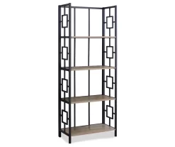Dark Taupe Square 4-Shelf Open Bookcase