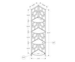 White Square 4-Shelf Corner Bookcase 7 White Square 4-Shelf Corner Bookcase -Home Style Shop 810512902 3