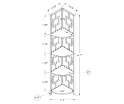 Black Square 4-Shelf Corner Bookcase -Home Style Shop 810512905 3
