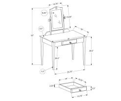 Pink Vanity Table With Mirror -Home Style Shop 810512906 3
