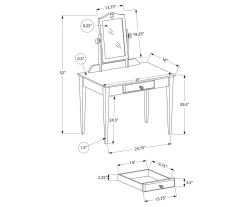 Gray Vanity Table With Mirror -Home Style Shop 810512907 3