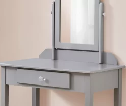Gray Vanity Table With Mirror -Home Style Shop 810512907 4
