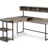 Dark Taupe & Black L-Shaped Corner Desk