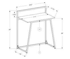 Monarch Small Space Metal Computer Desk -Home Style Shop 810512941 3