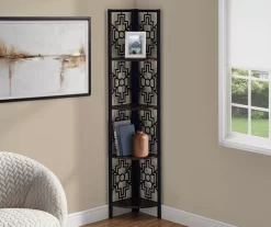 Monarch Geometric 4-Shelf Corner Bookcase -Home Style Shop 810512946 1