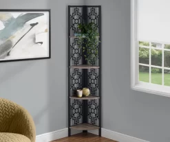 Monarch Geometric 4-Shelf Corner Bookcase -Home Style Shop 810512947 1