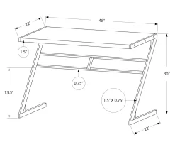 Monarch Z-Shaped Base Office Desk -Home Style Shop 810512963 3