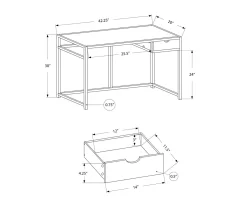 Monarch 42" Single Drawer Computer Desk 36 Monarch 42" Single Drawer Computer Desk -Home Style Shop 810512974 11