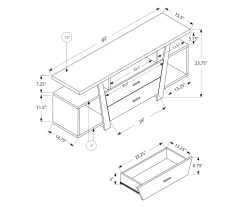 60" Espresso 2-Drawer TV Stand -Home Style Shop 810512982 3