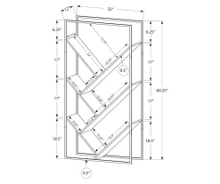 Brown 5-Shelf Slanted Bookcase 7 Brown 5-Shelf Slanted Bookcase -Home Style Shop 810512985 3