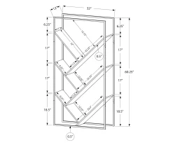 Dark Taupe 5-Shelf Slanted Bookcase -Home Style Shop 810512986 3