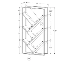 Gray 5-Shelf Slanted Bookcase 7 Gray 5-Shelf Slanted Bookcase -Home Style Shop 810512987 3