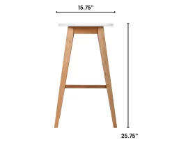 25.59" Oak & White Abacus Wood Counter Stool -Home Style Shop 810513499 3
