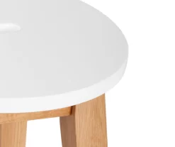 25.59" Oak & White Abacus Wood Counter Stool -Home Style Shop 810513499 7