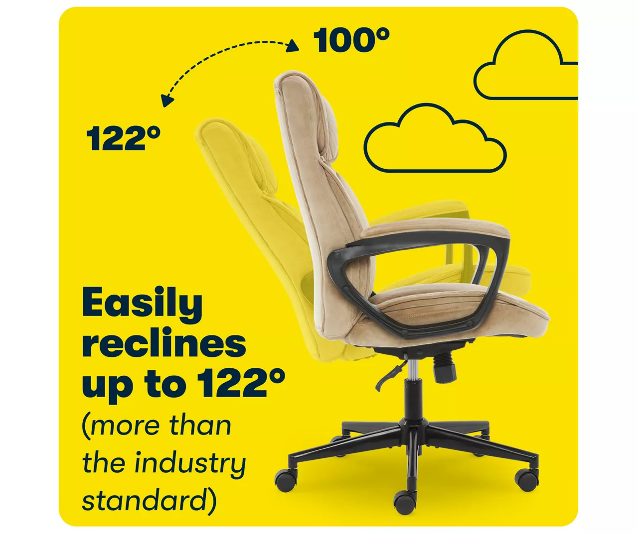 Hannah Beige Microfiber Office Chair 6 Hannah Beige Microfiber Office Chair - Image 6