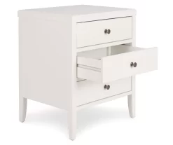 White Finley Wood 3-Drawer Nightstand -Home Style Shop 810513520 4