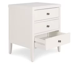 White Finley Wood 3-Drawer Nightstand -Home Style Shop 810513520 5