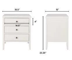 White Finley Wood 3-Drawer Nightstand -Home Style Shop 810513520 7
