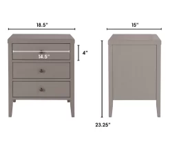 Gray Finley Wood 3-Drawer Nightstand -Home Style Shop 810513522 7