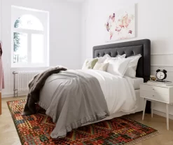 Charcoal Gray Amery Upholstered King Headboard -Home Style Shop 810513527 3