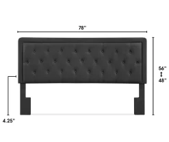 Charcoal Gray Amery Upholstered King Headboard -Home Style Shop 810513527 4