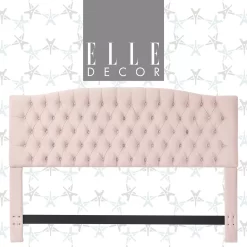 French Blush Pink Celeste Upholstered King Headboard -Home Style Shop 810513528