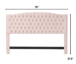 French Blush Pink Celeste Upholstered King Headboard -Home Style Shop 810513528 3