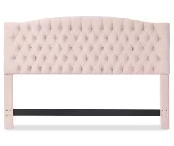 French Blush Pink Celeste Upholstered King Headboard